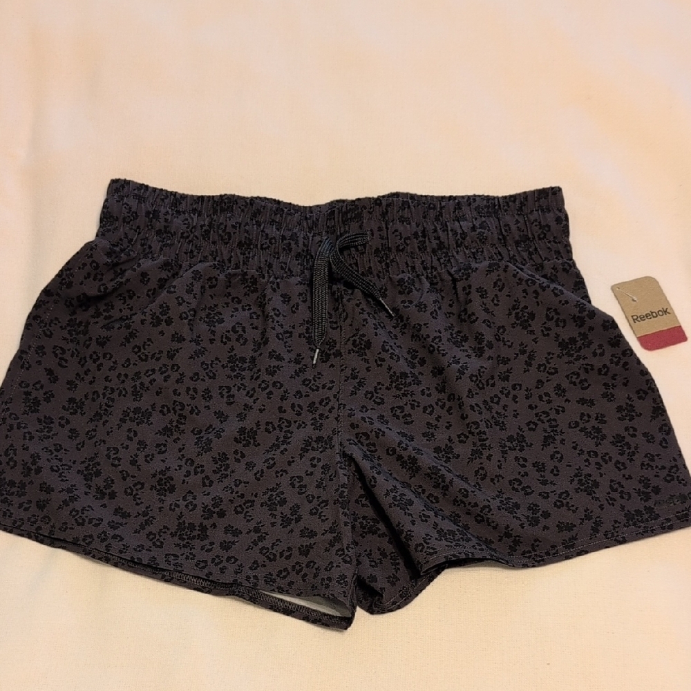 Reebok Women's Charcoal Animal Print Shorts Size Large - Picture 2 of 9